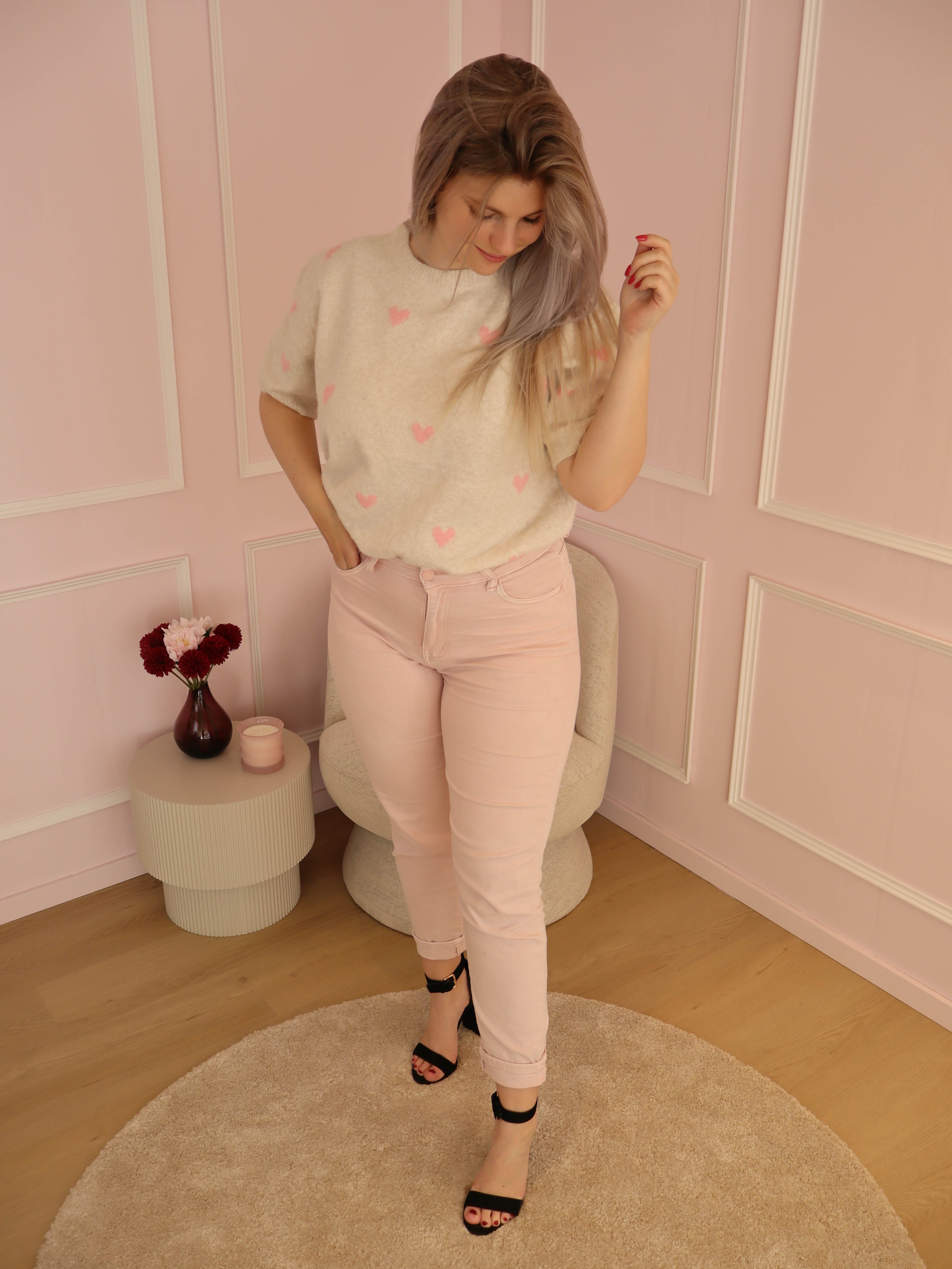 Beige Heart Sweater