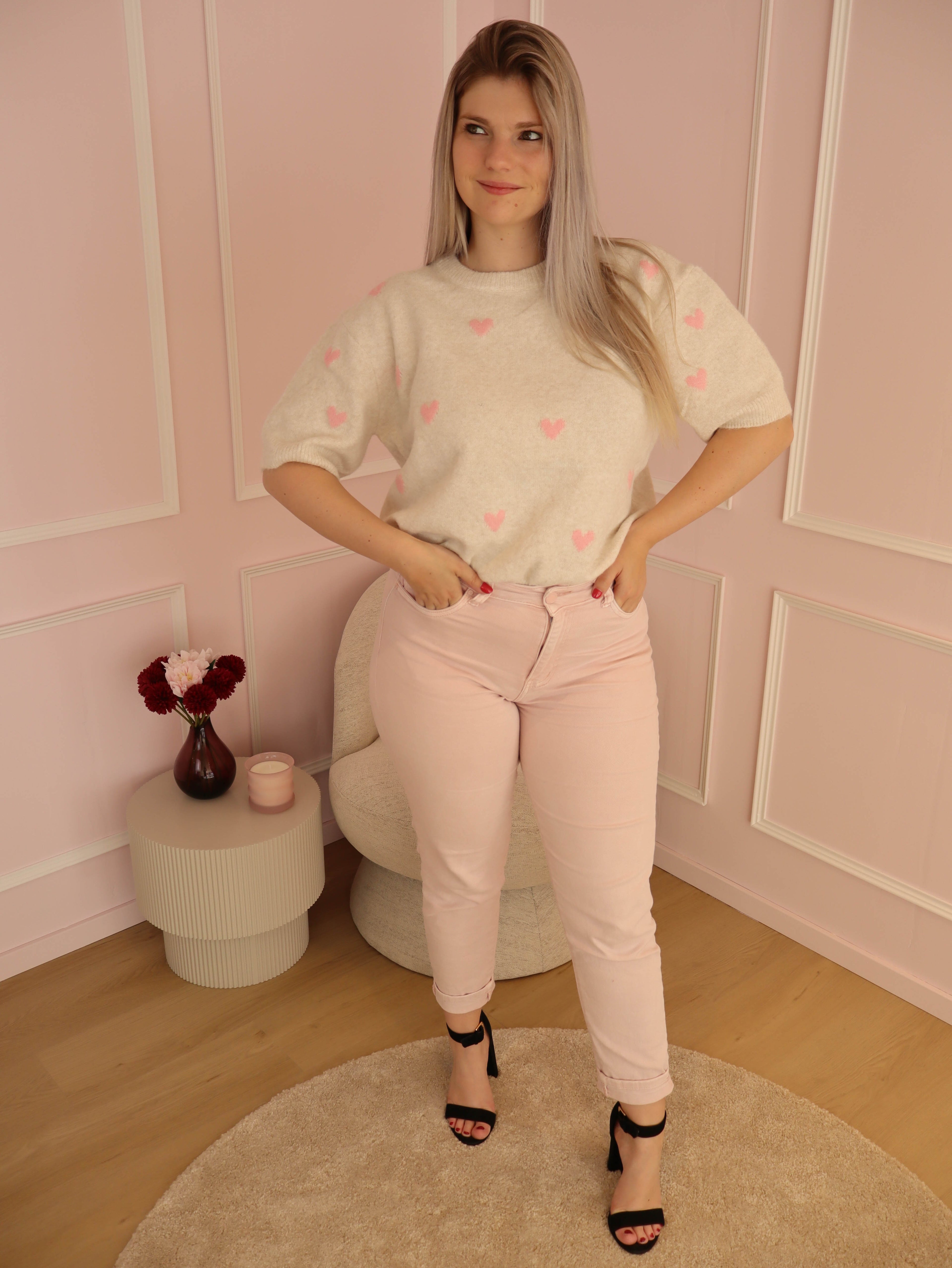 Beige Heart Sweater