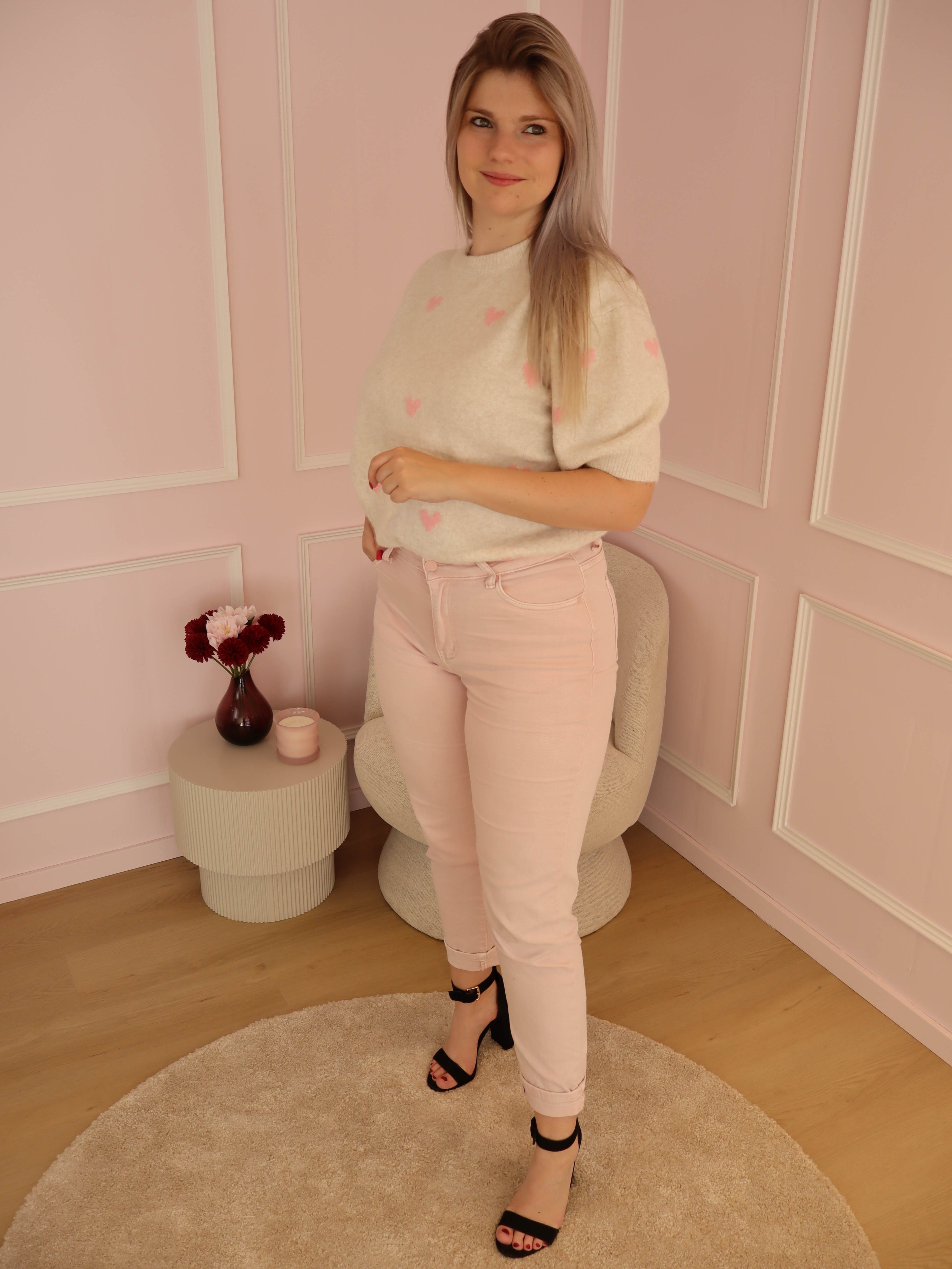 Beige Heart Sweater