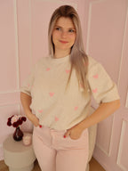 Beige Heart Sweater