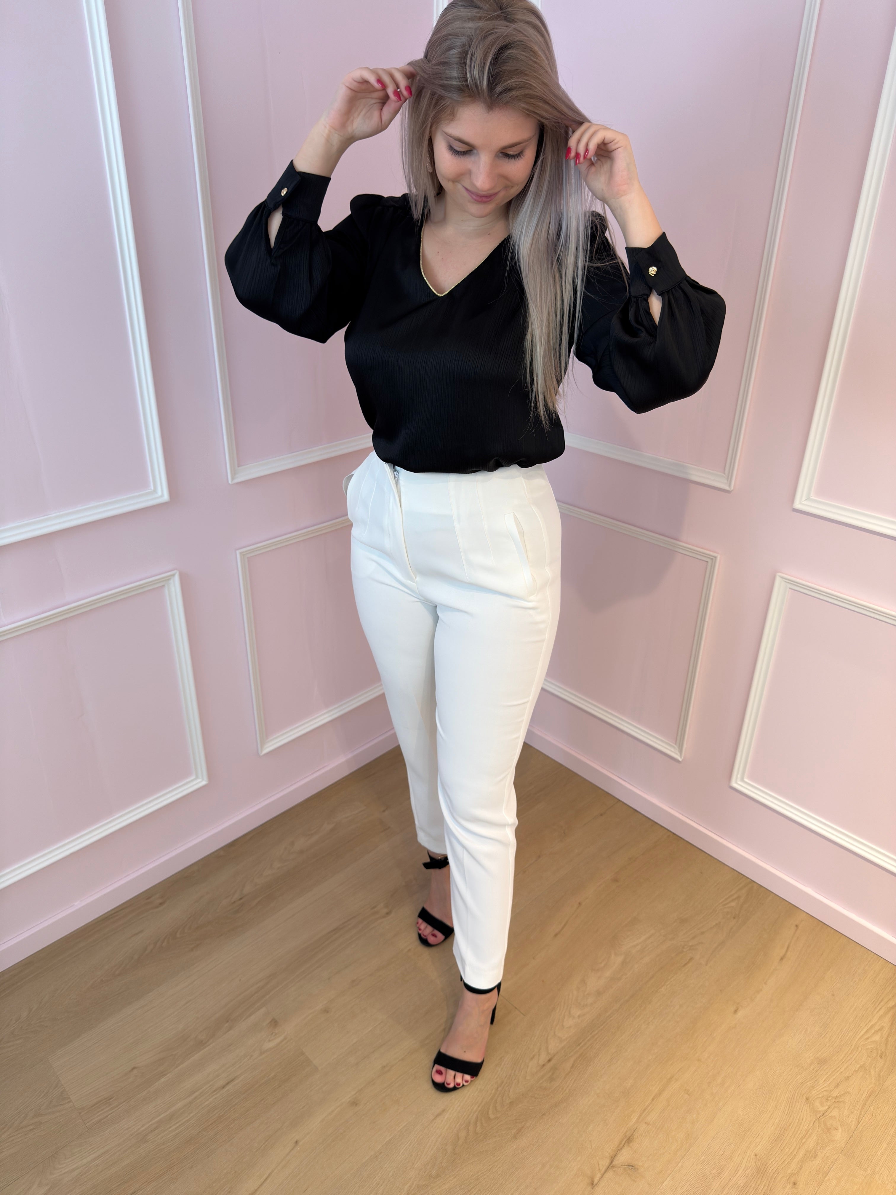 Black Laurine Blouse