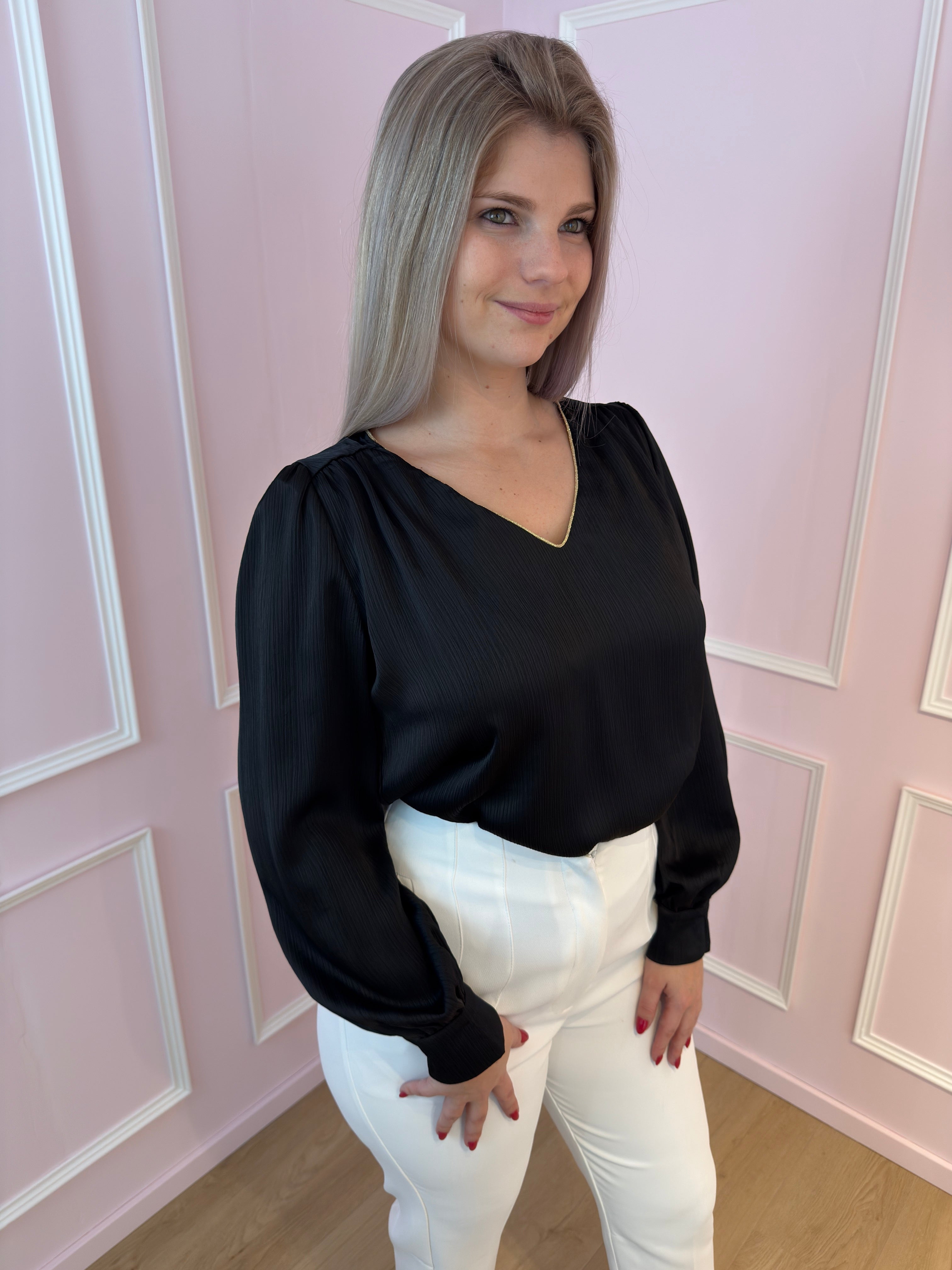 Black Laurine Blouse