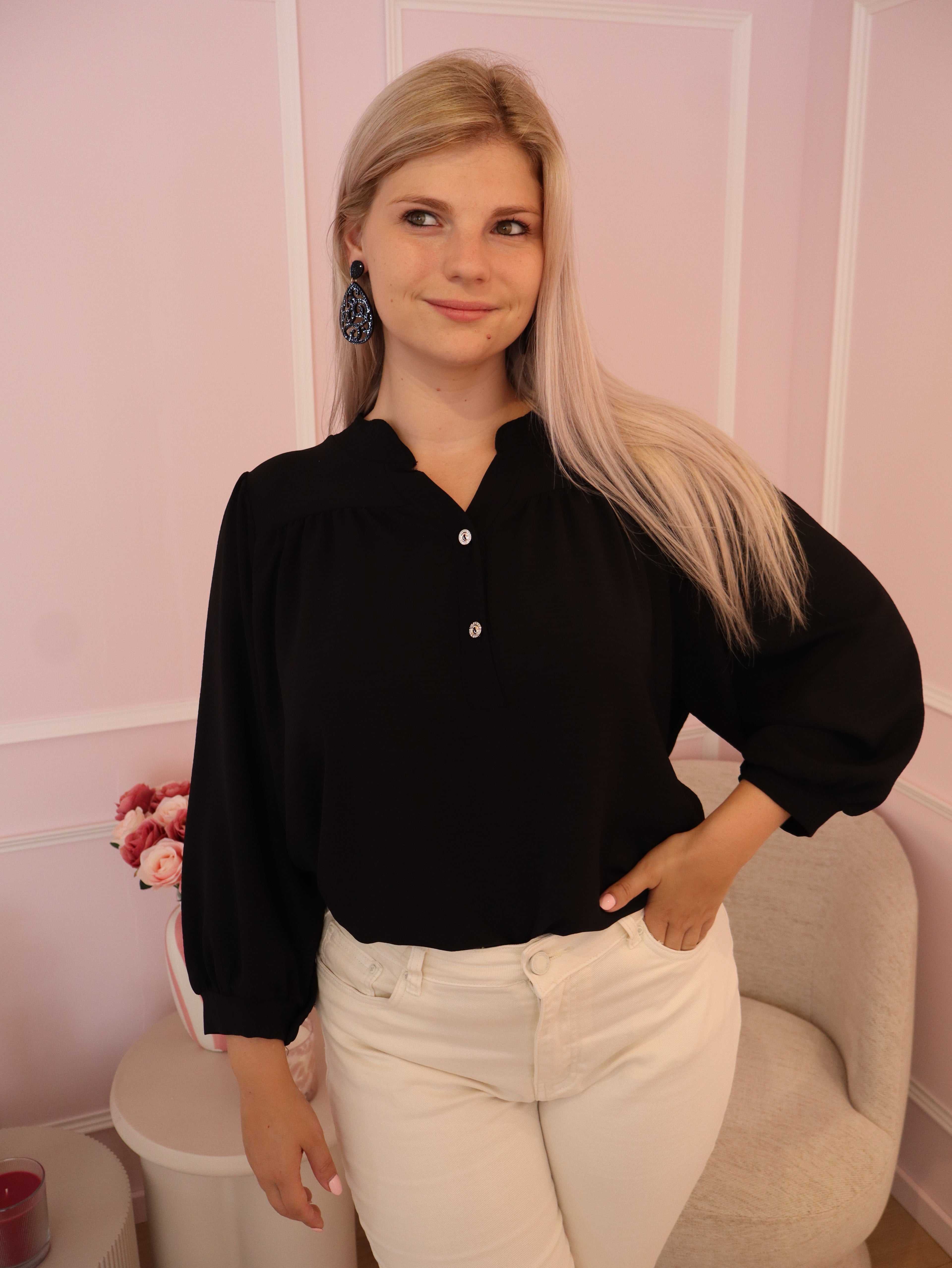 Black Lina Blouse