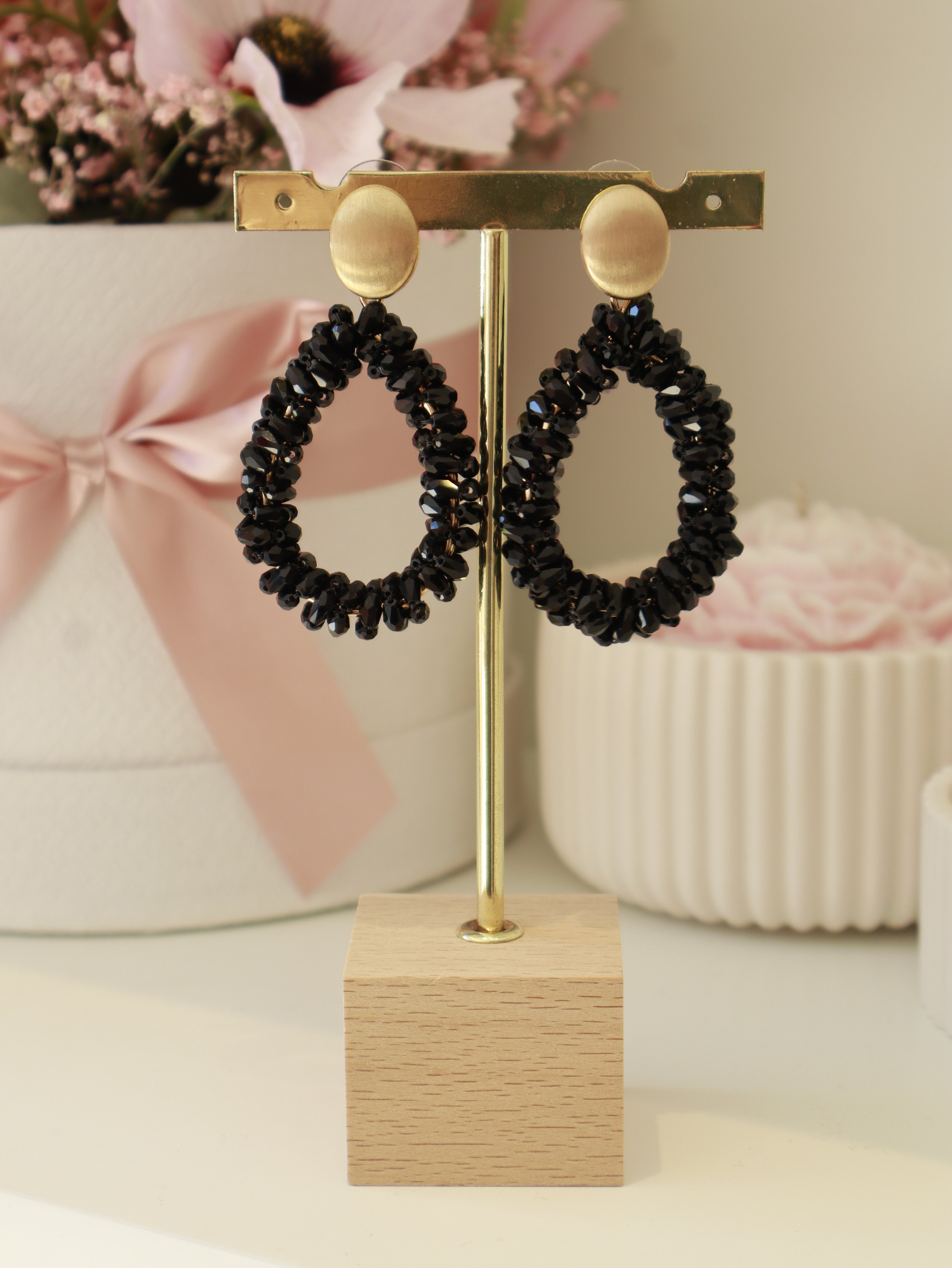 Black Stone Earring