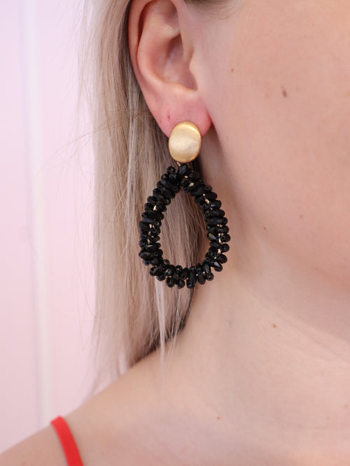 Black Stone Earring