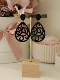 Black Teardrop Earring
