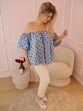 Blue Ashley Polka Dot Top