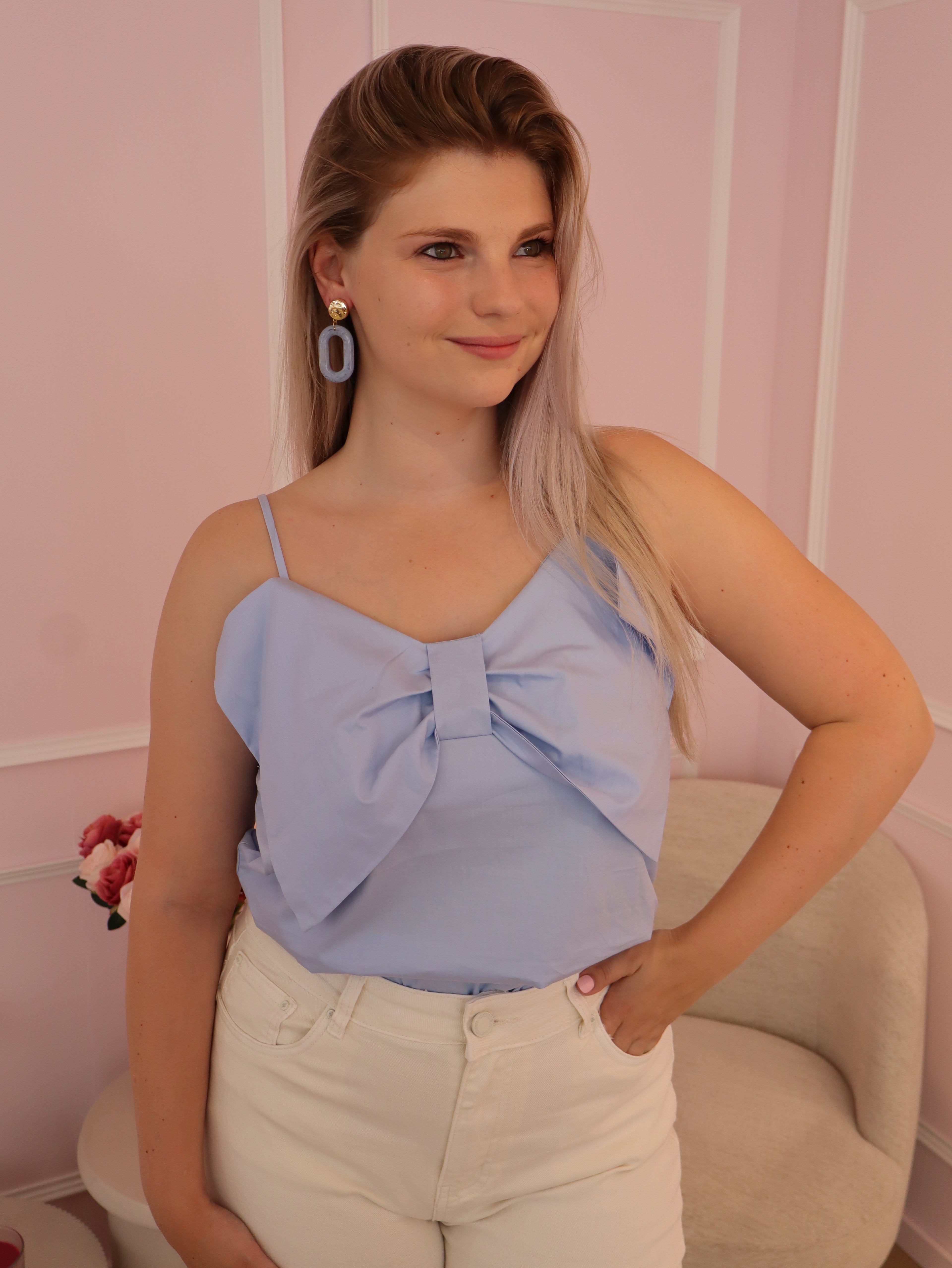 Blue Bow Top