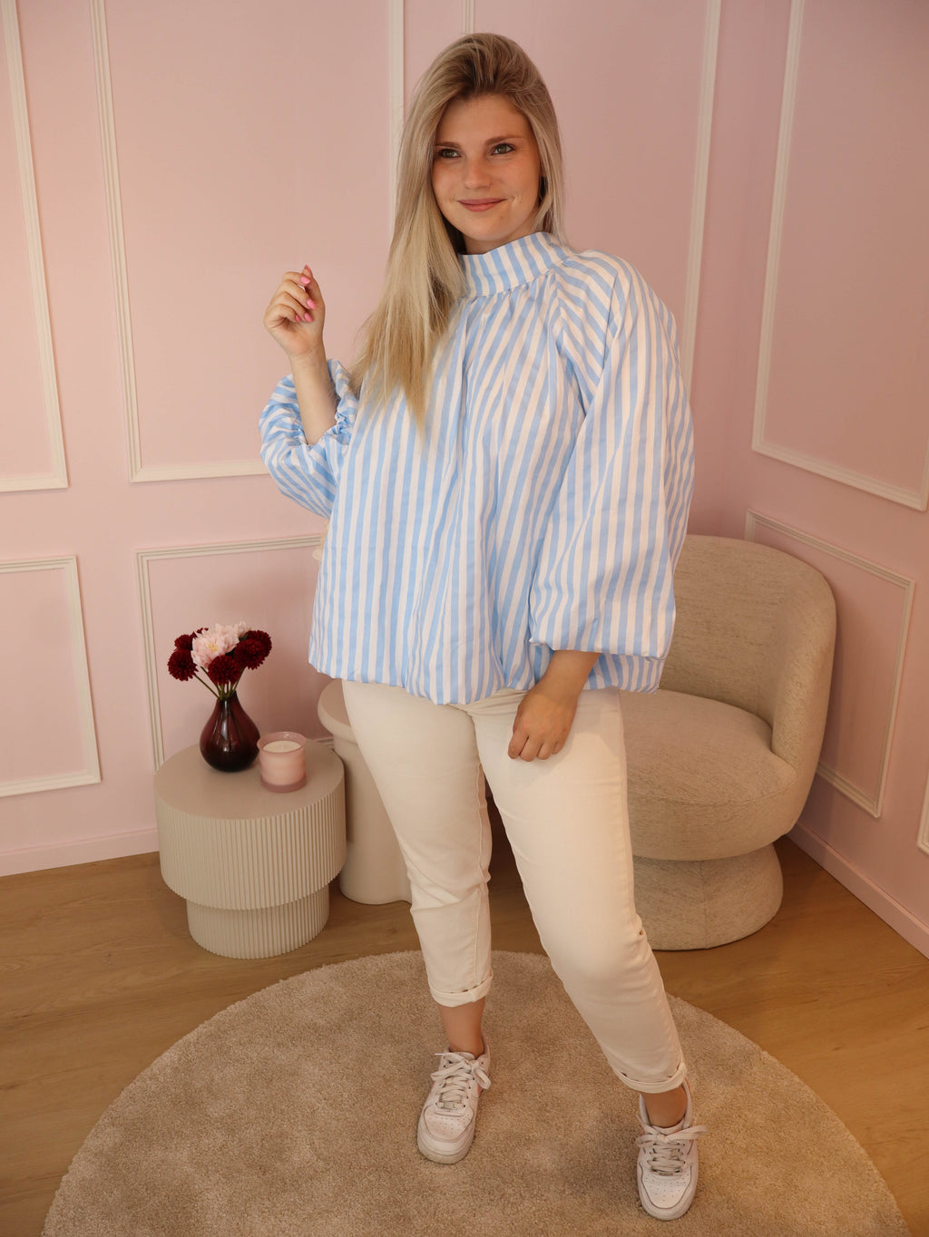 Blue Leonie Bow Blouse