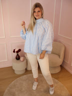 Blue Leonie Bow Blouse