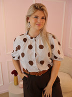 Blue Polka Dot Blouse