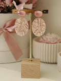 Blush Marble Oval Earring