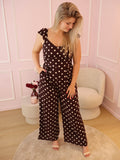 Brown Anna Polka Dot Jumpsuit
