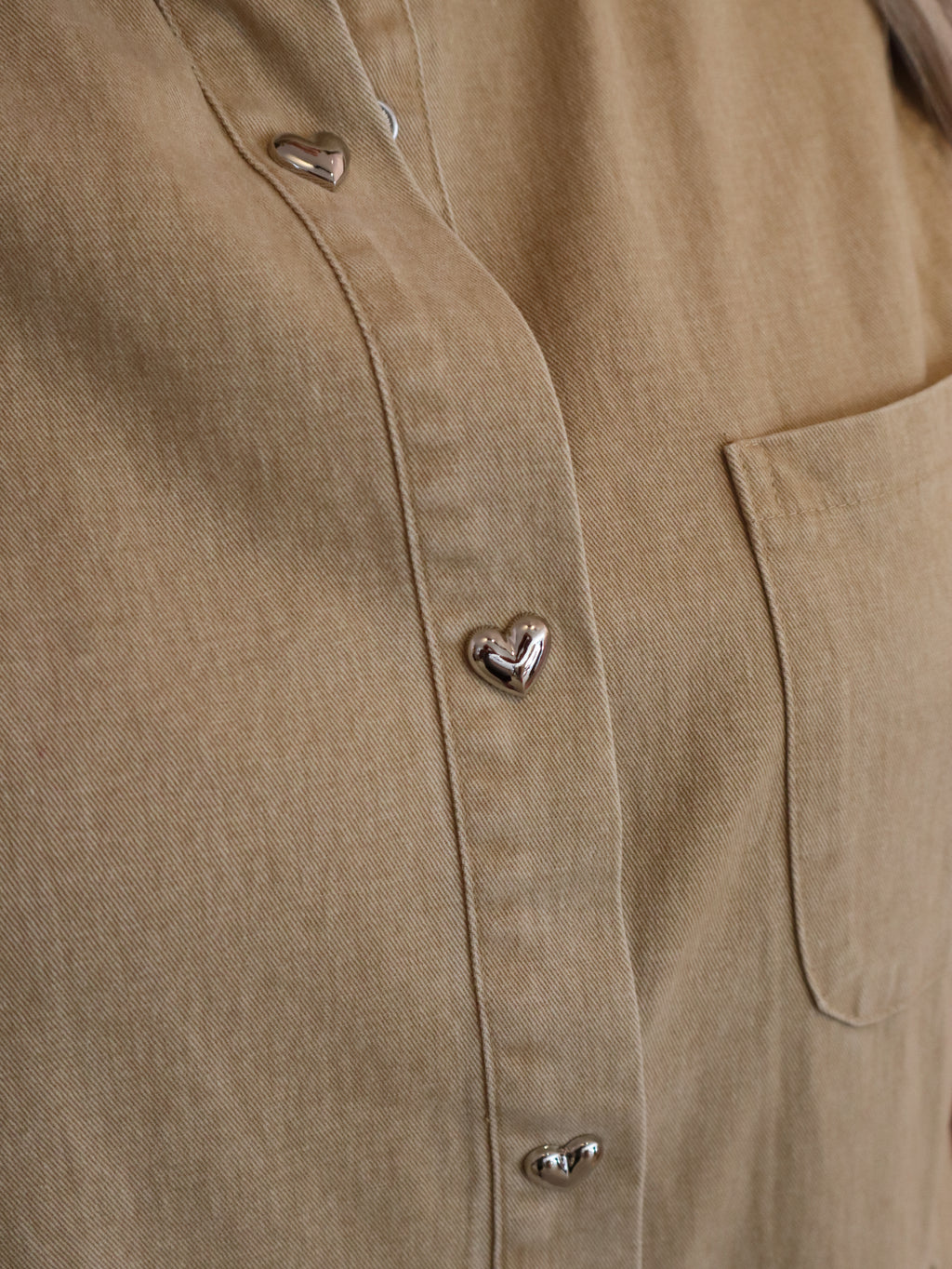 Brown Heart Button Dress