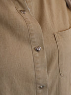 Brown Heart Button Dress