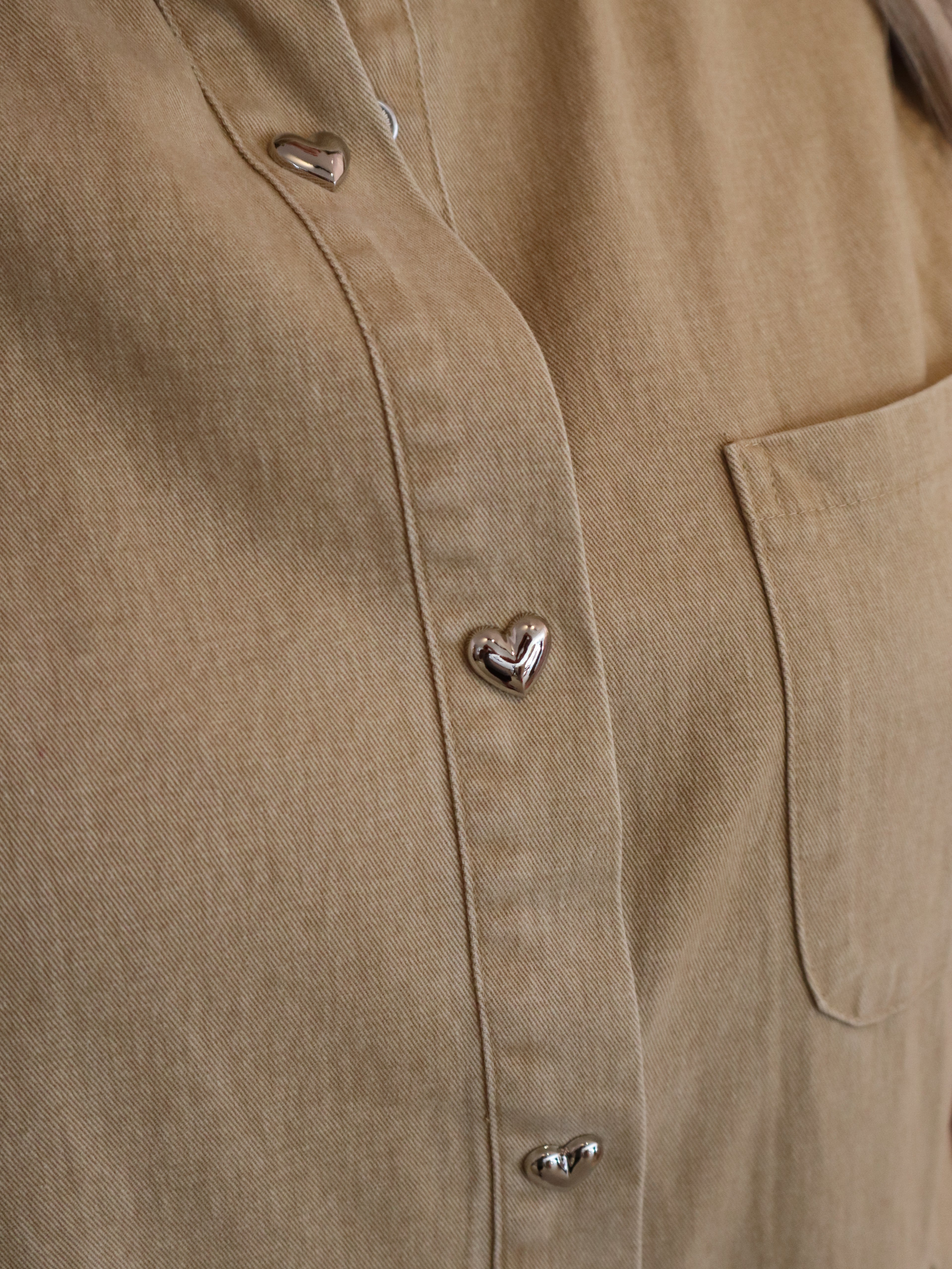 Brown Heart Button Dress