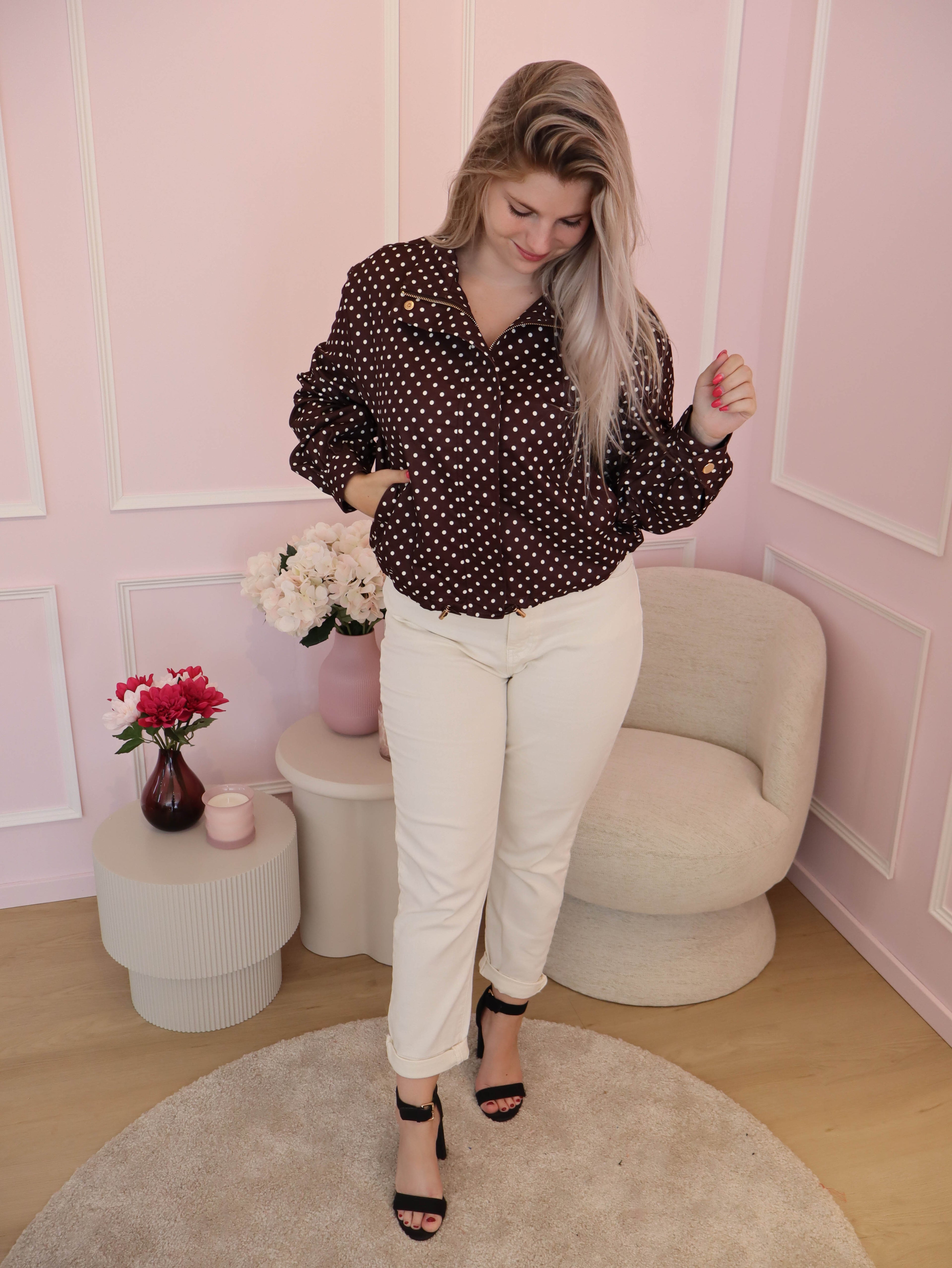 Brown Pauline Polka Dot Jacket