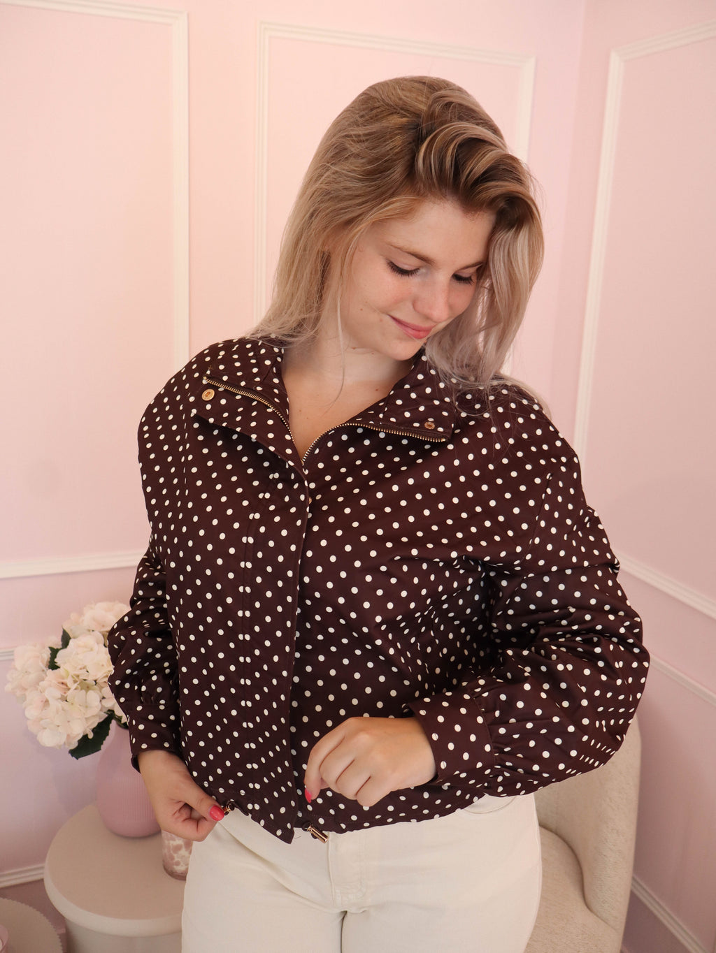 Brown Pauline Polka Dot Jacket
