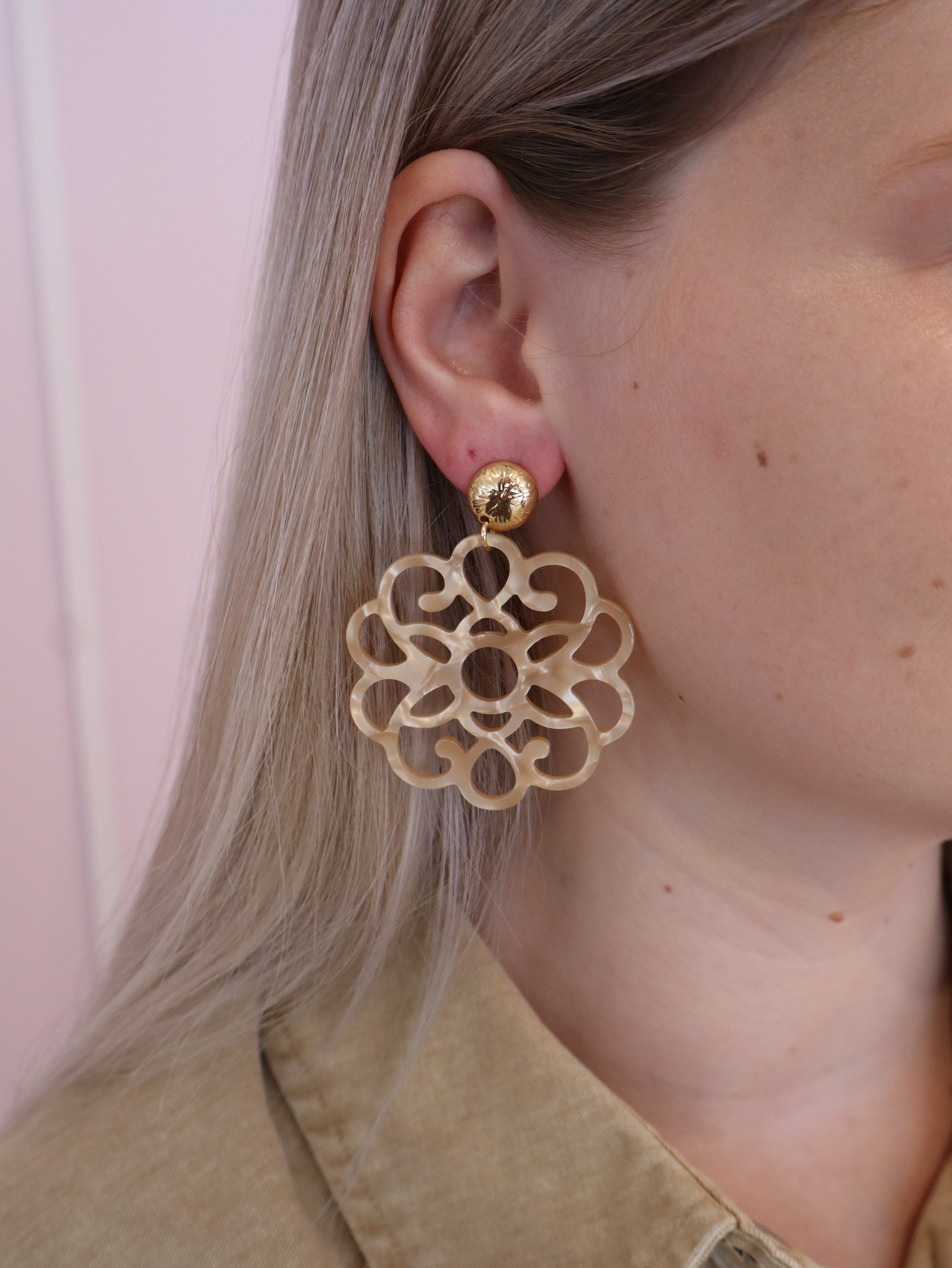 Champagne Rosette Earring