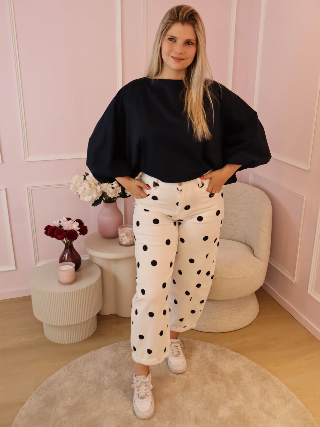 Dark Navy Everly Blouse