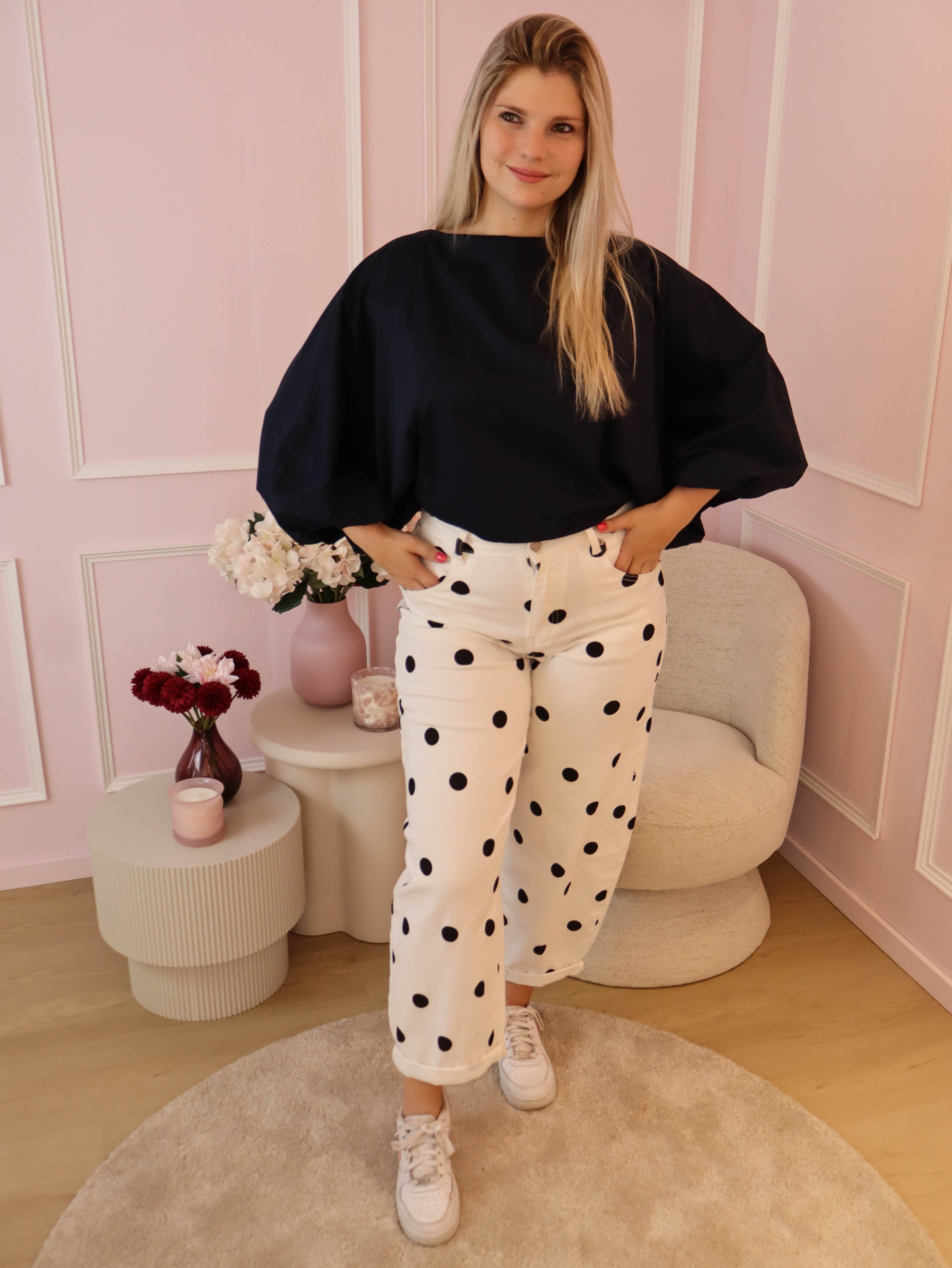 Dark Navy Everly Blouse