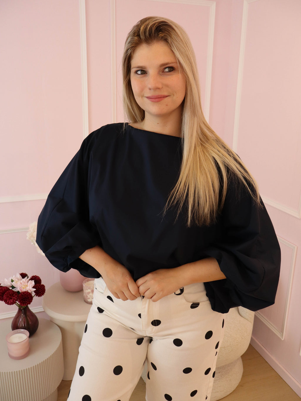Dark Navy Everly Blouse