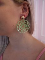 Green Rosette Earring