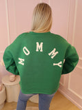Green & White Mommy Sweater