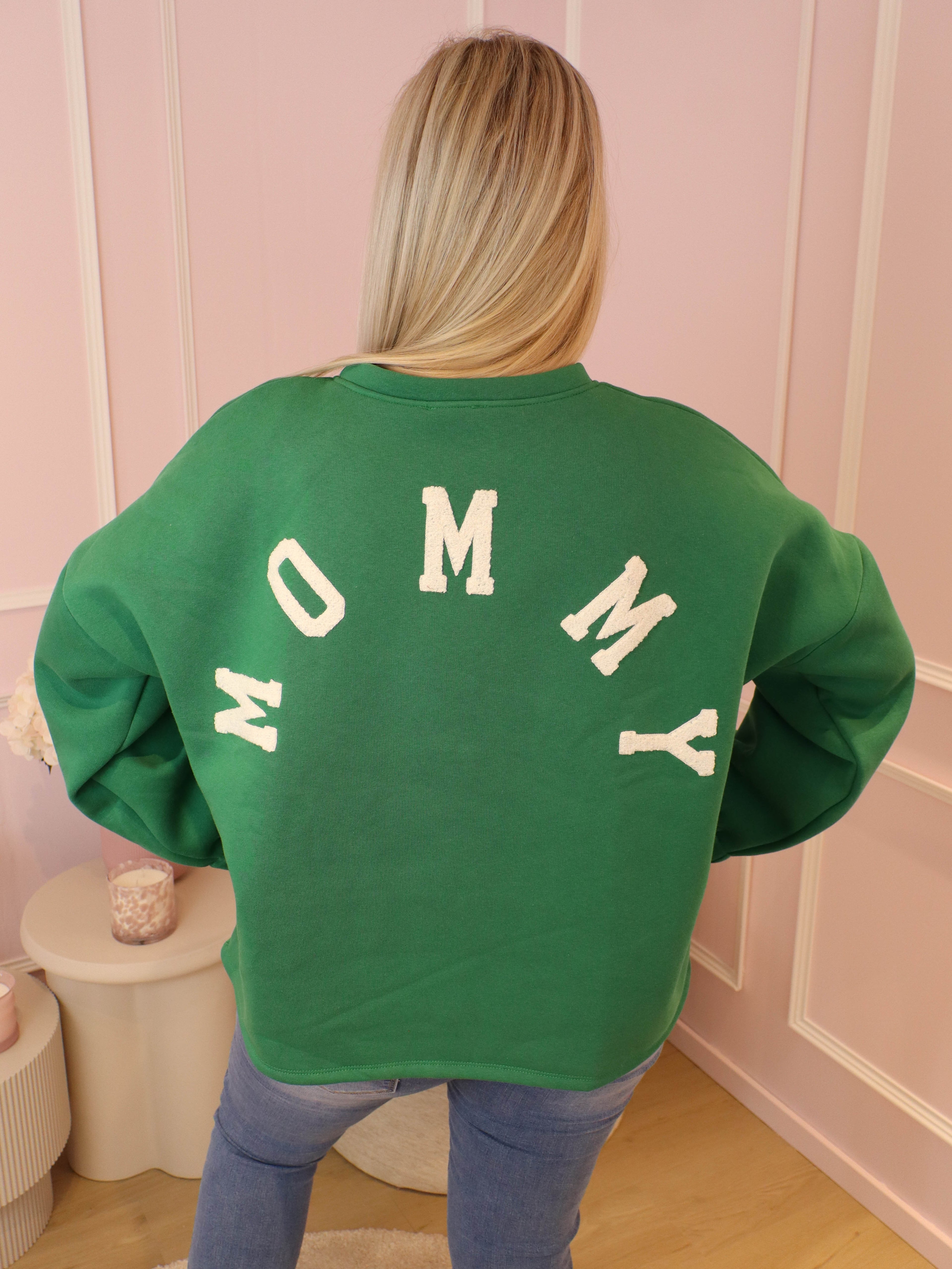 Green & White Mommy Sweater
