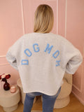 Grey & Blue Dog Mom Sweater