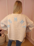 Grey & Blue Mommy Sweater