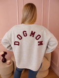 Grey & Bordeaux Dog Mom Sweater