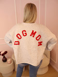 Grey & Red Dog Mom Sweater