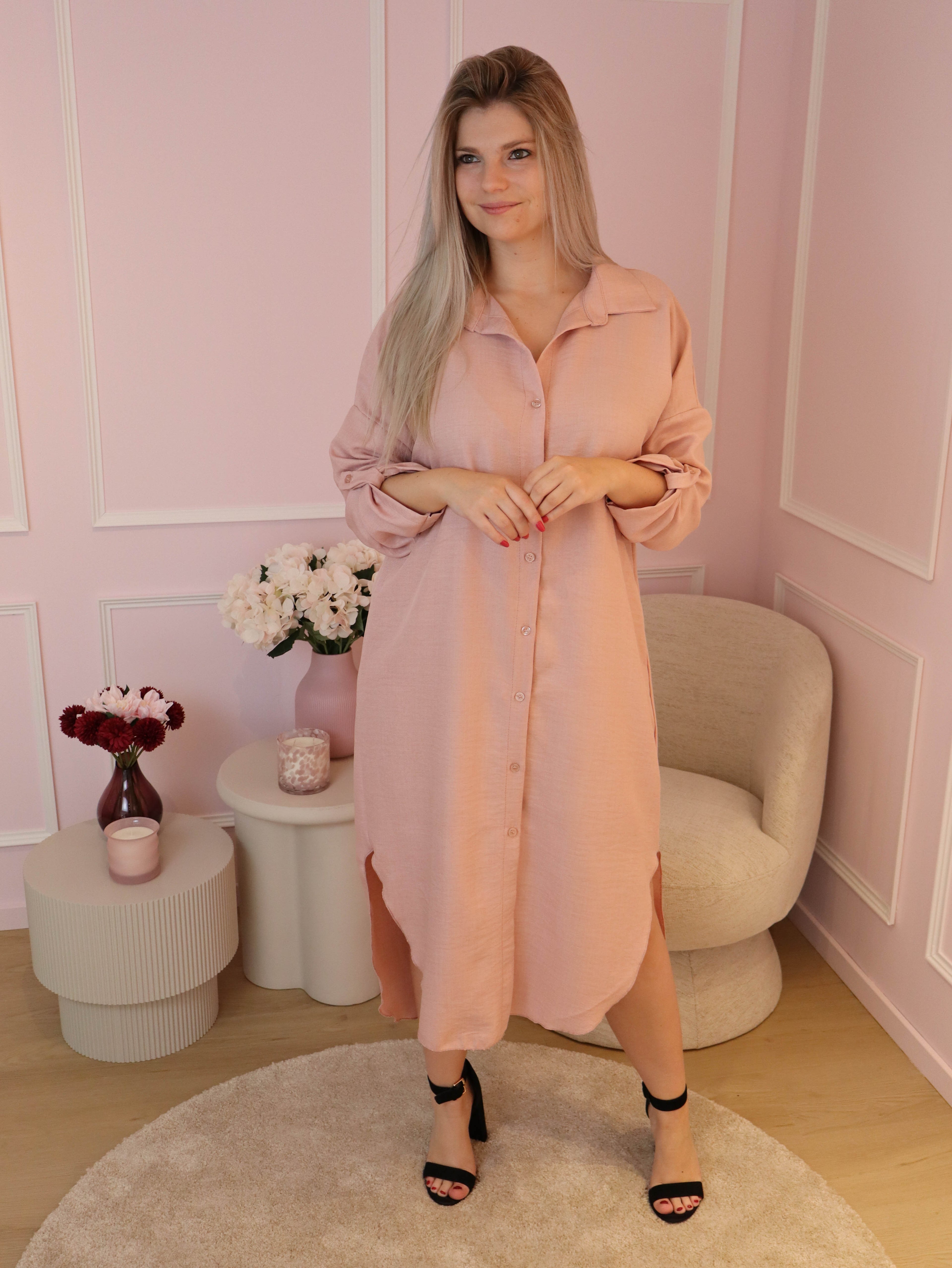 Long Pink Daphne Dress