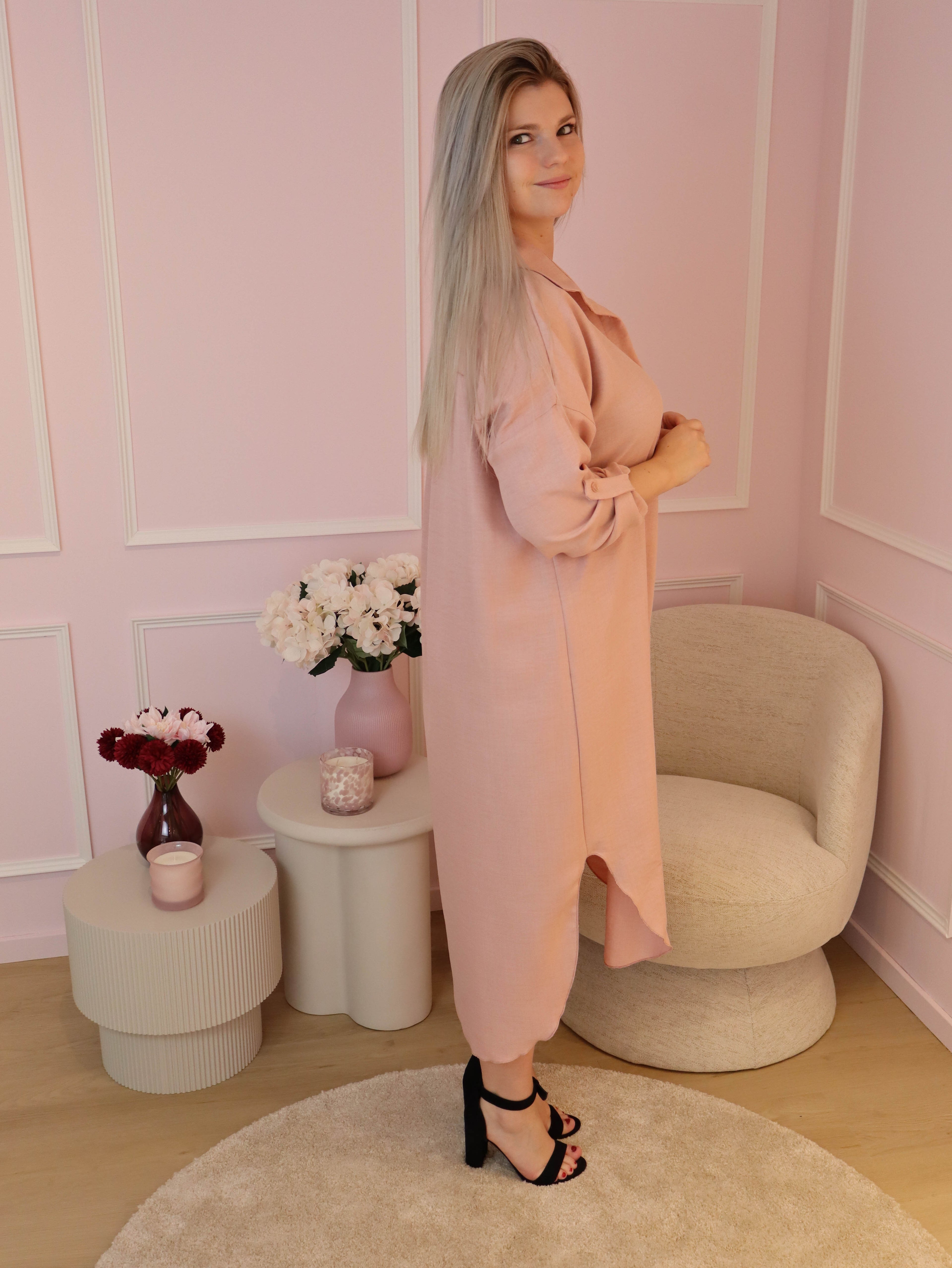Long Pink Daphne Dress