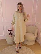 Long Beige Daphne Dress