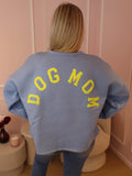 Light Blue & Lime Dog Mom Sweater