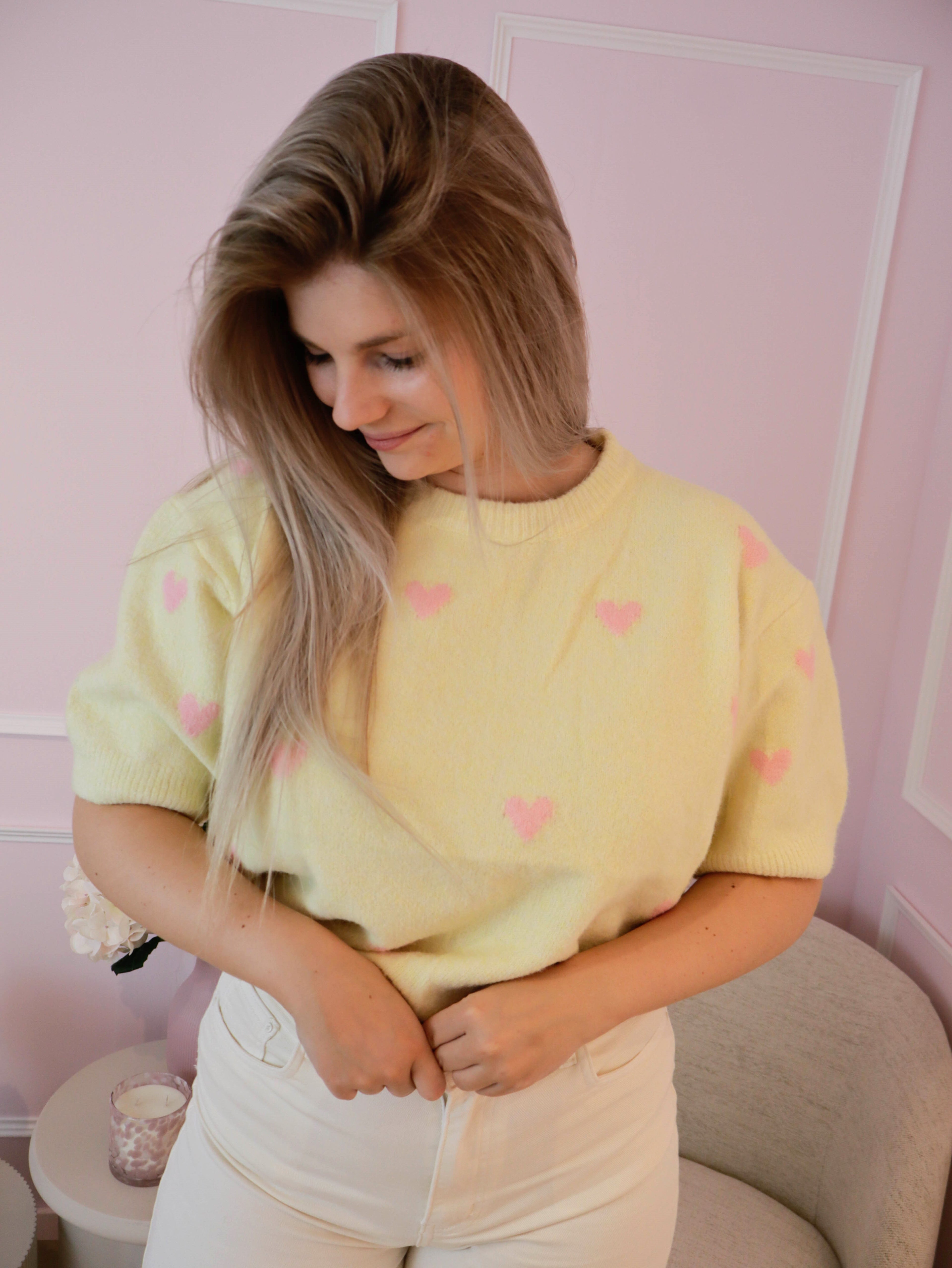 Yellow Heart Sweater