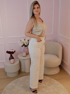 Beige Wide Fit Jeans