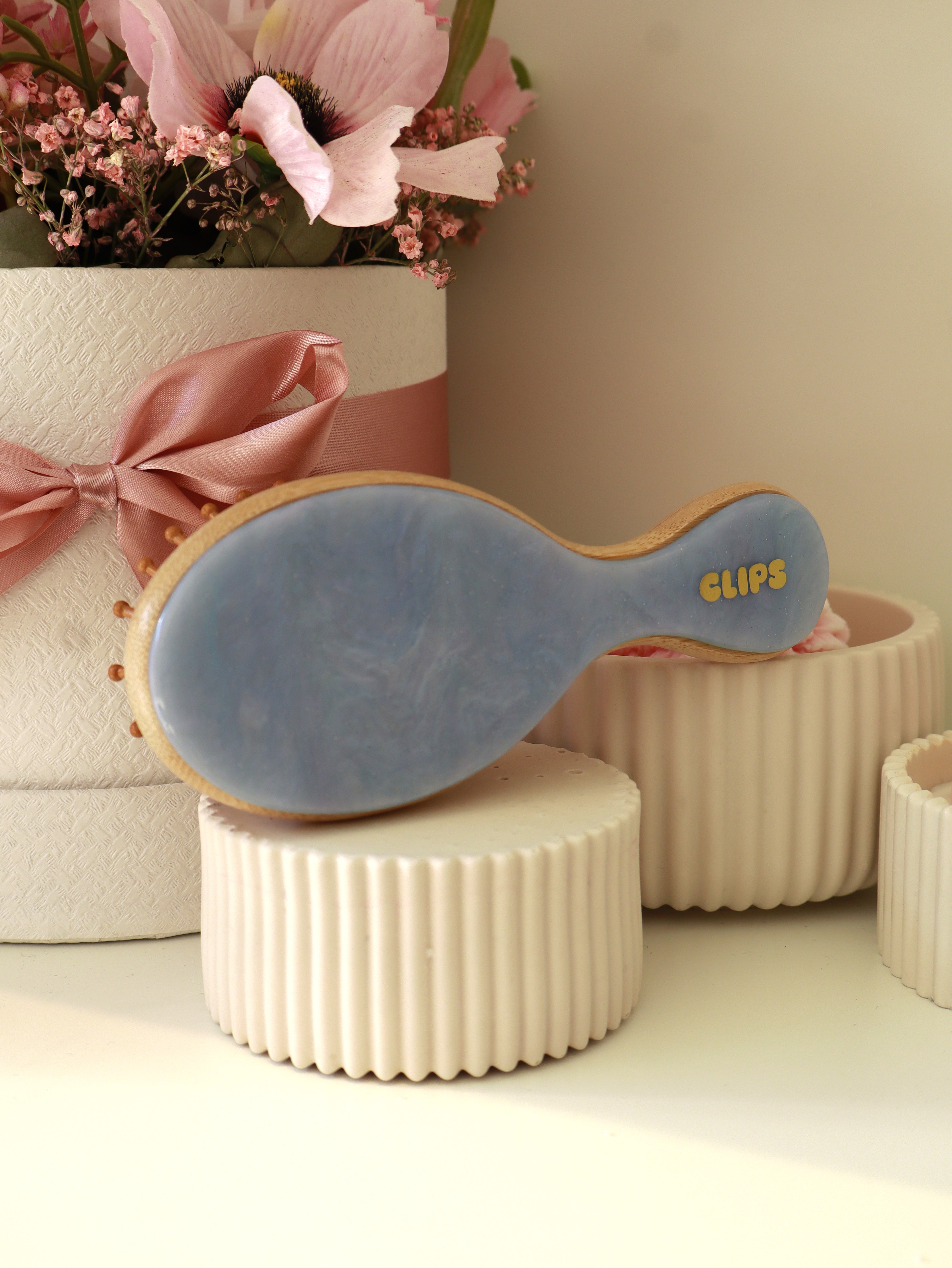 Glitter Hemelsblauw Mini Bamboo Brush