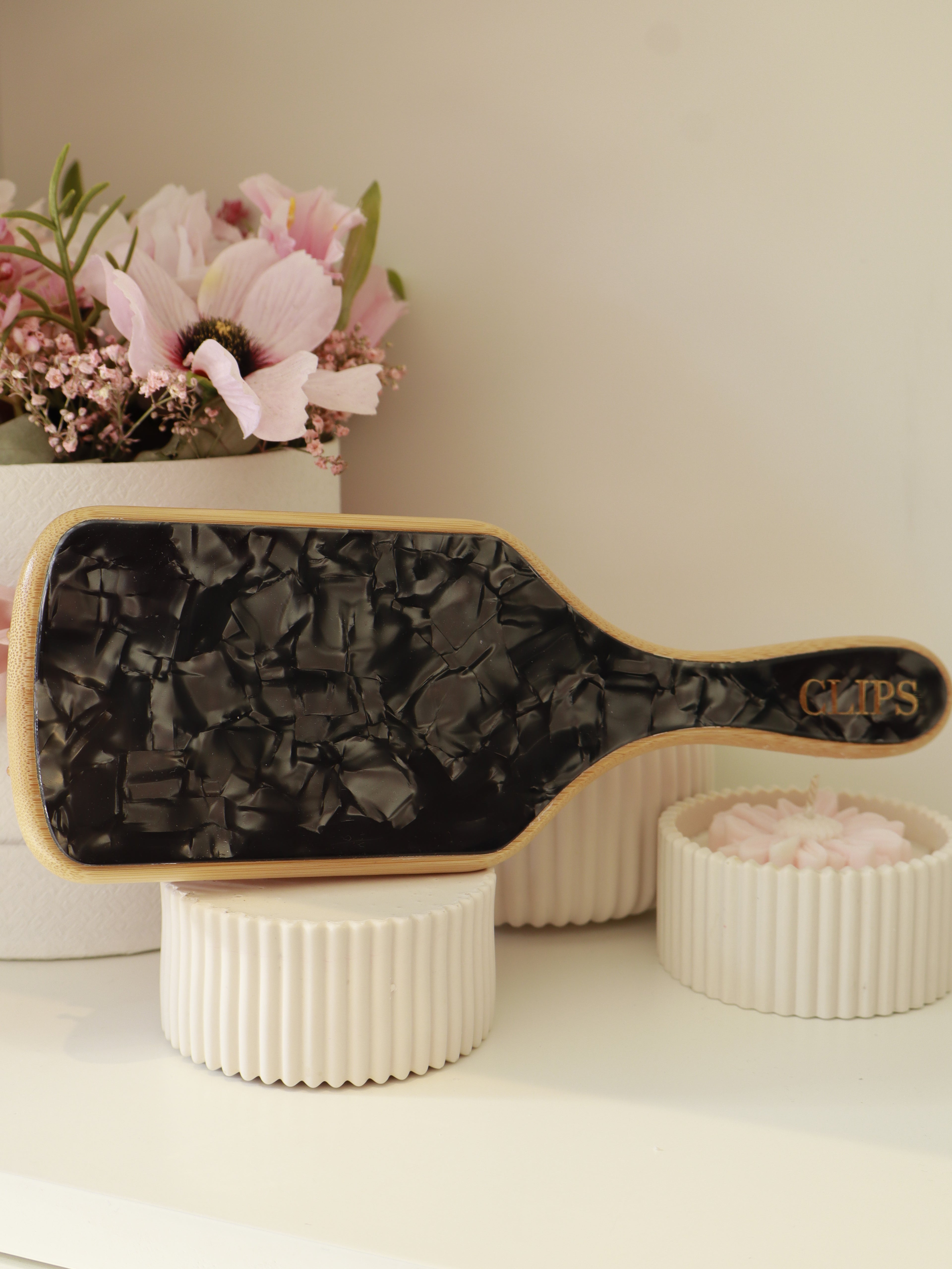 Marmer Zwart Bamboo Brush