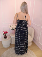 Navy Elea Polka Dot Dress