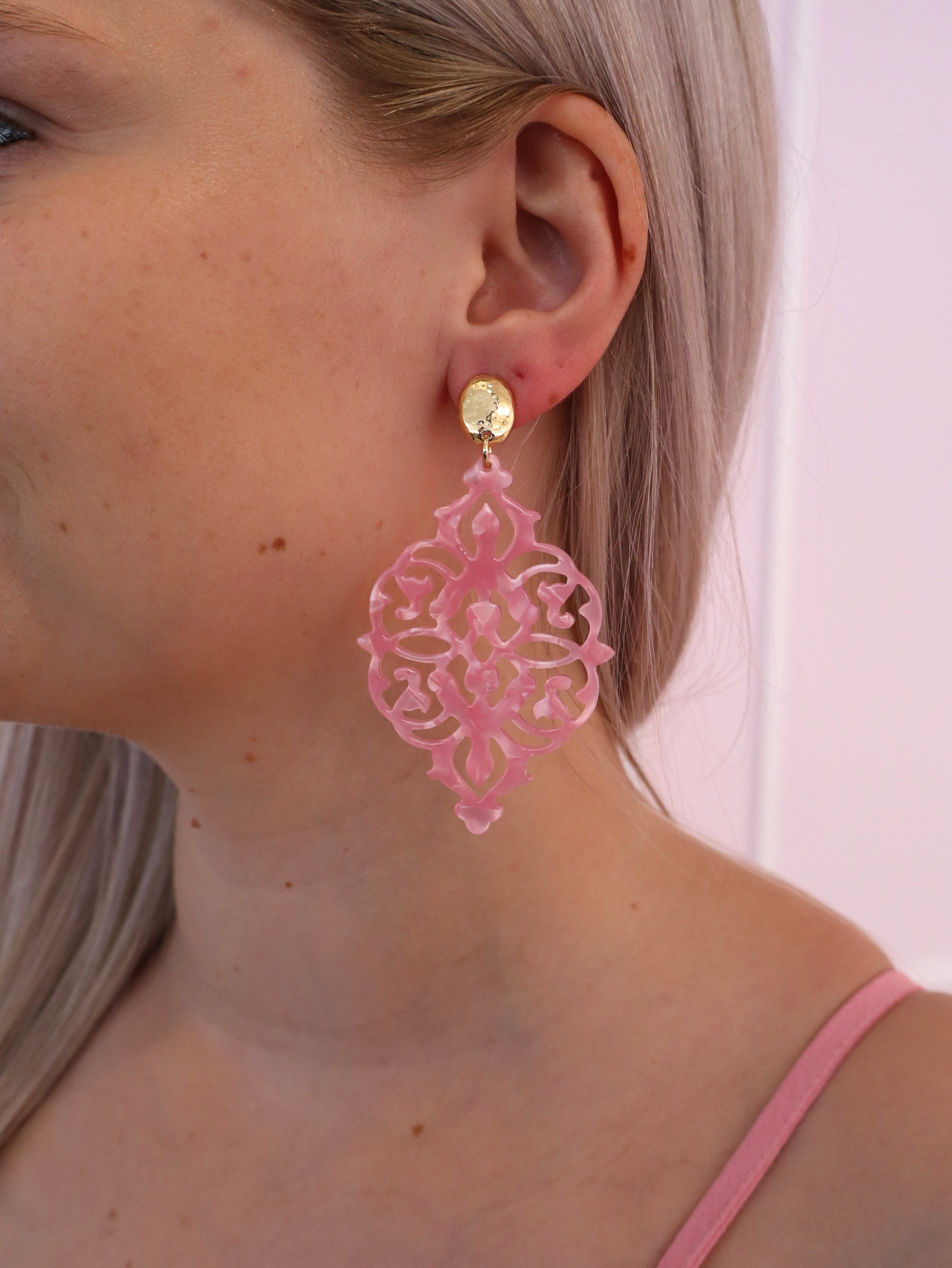 Pink Arabesque Earring