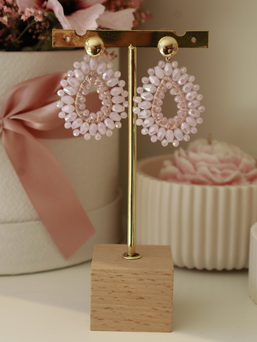 Pink Crystal Earring