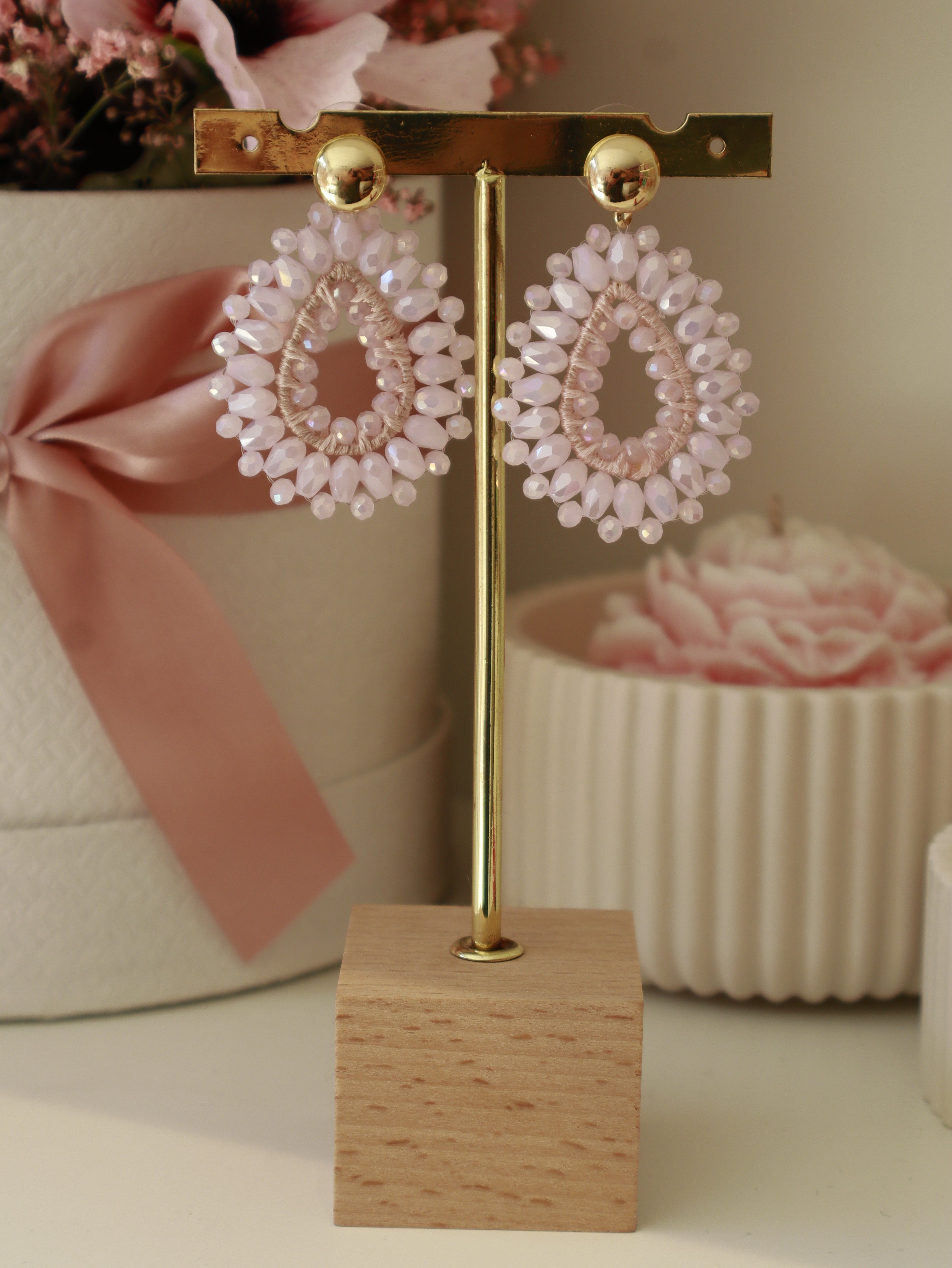 Pink Crystal Earring