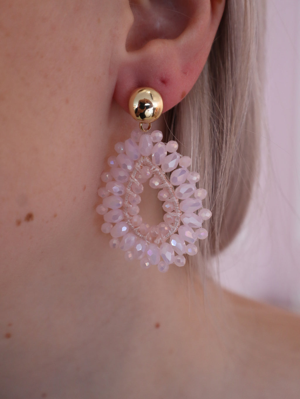 Pink Crystal Earring