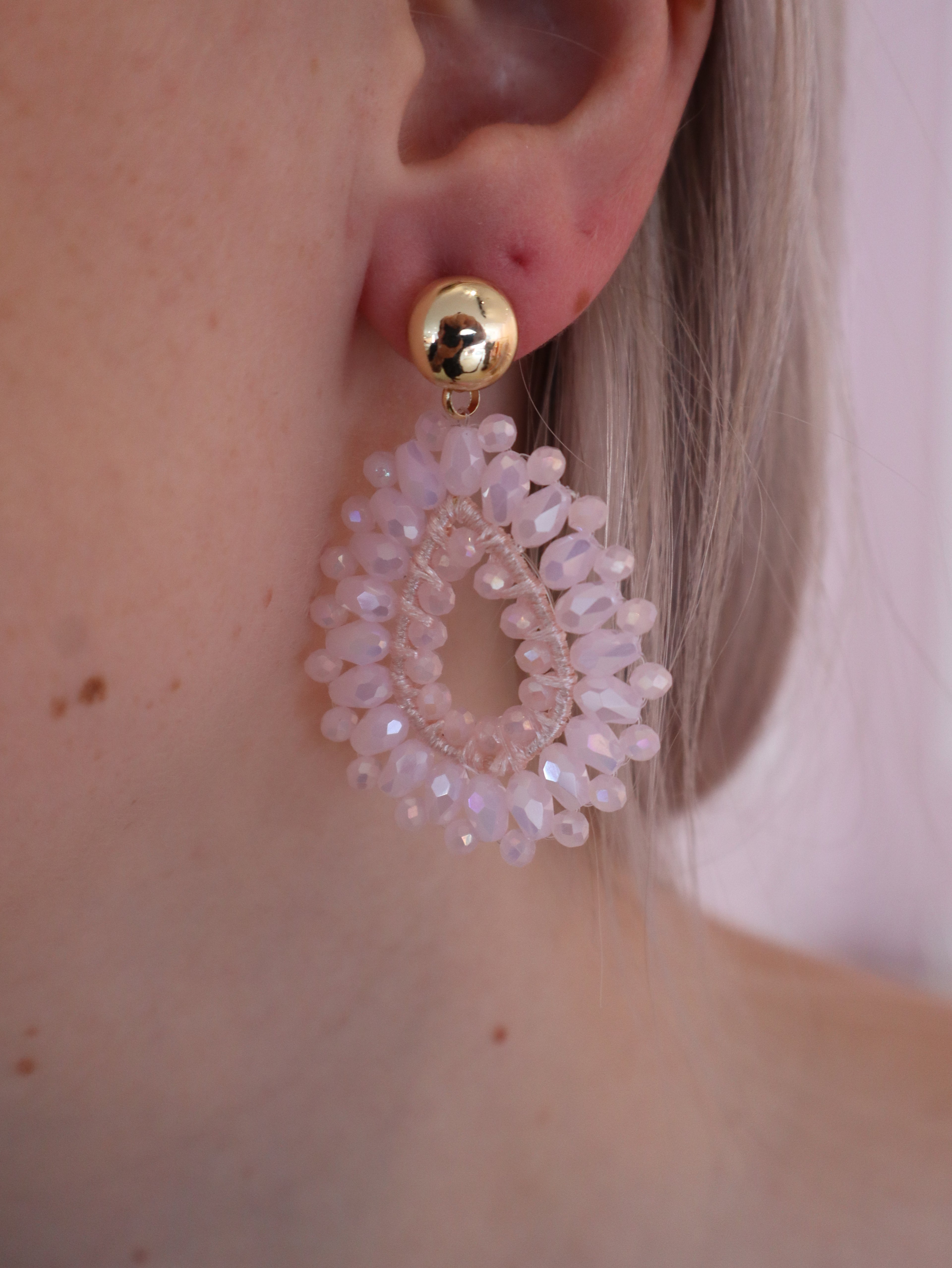 Pink Crystal Earring