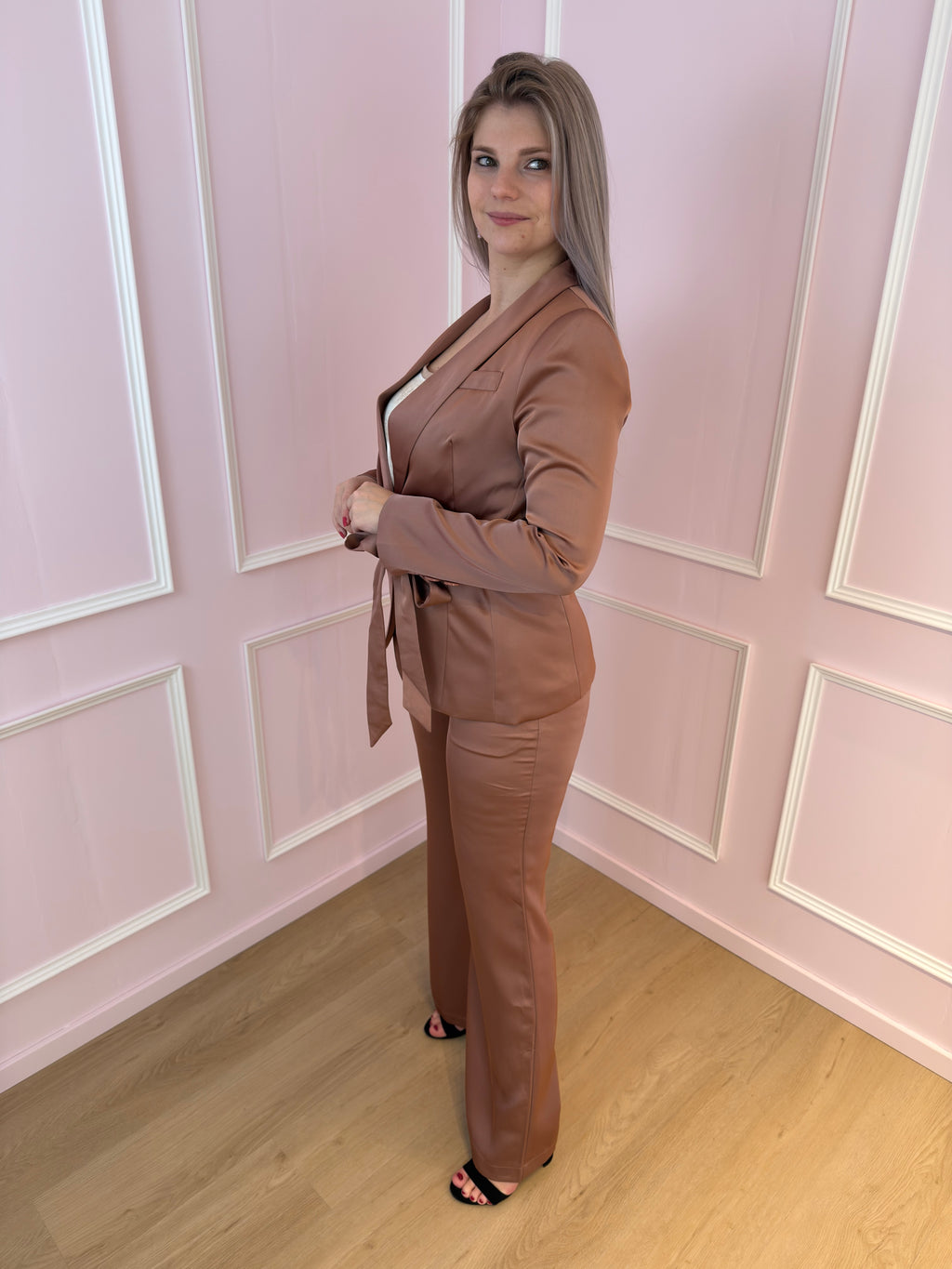 Pink Satin Elena Blazer