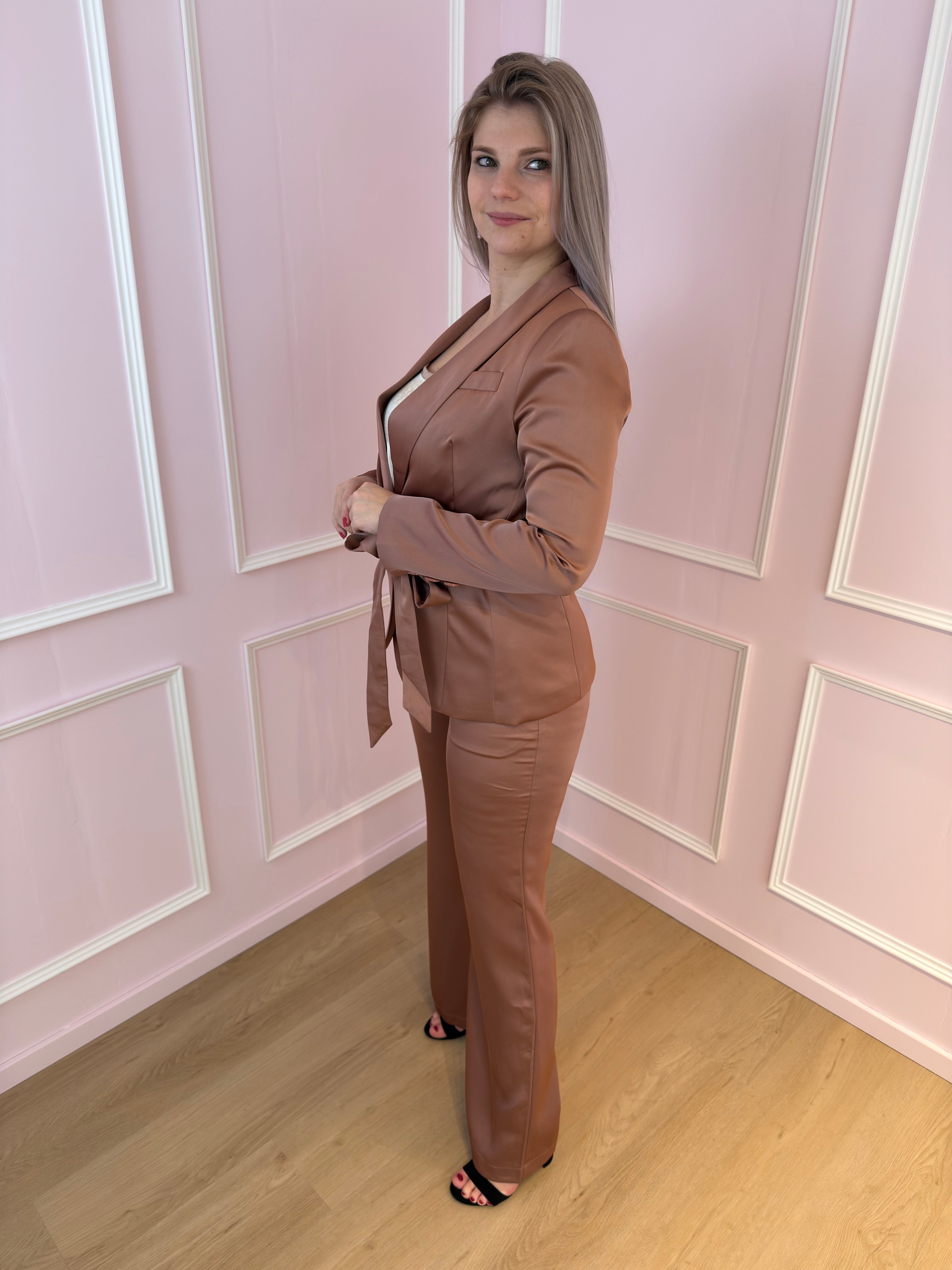 Pink Satin Elena Blazer