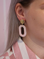 Pink Oval Earring